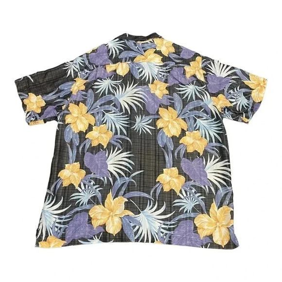 Caribbean Blue Floral Linen Causal Button Front Short Sleeve Shirt Men’s XL - Picture 2 of 12